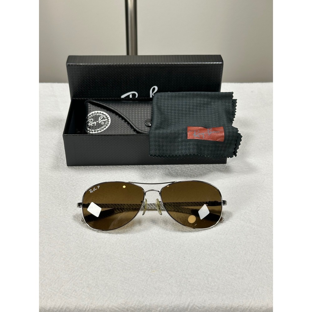 Ray-Ban RB8301 004/M7 Carbon Fiber Polarized Brown P3 Plus Lens Sunglasses 59mm